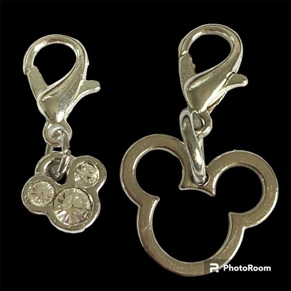 Vintage Disney Crystal Mickey Mouse Ears Charm Charms Clip On Rare Made in USA - Picture 2 of 6